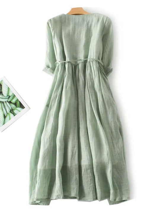 Cristy™ Elegant linen dress