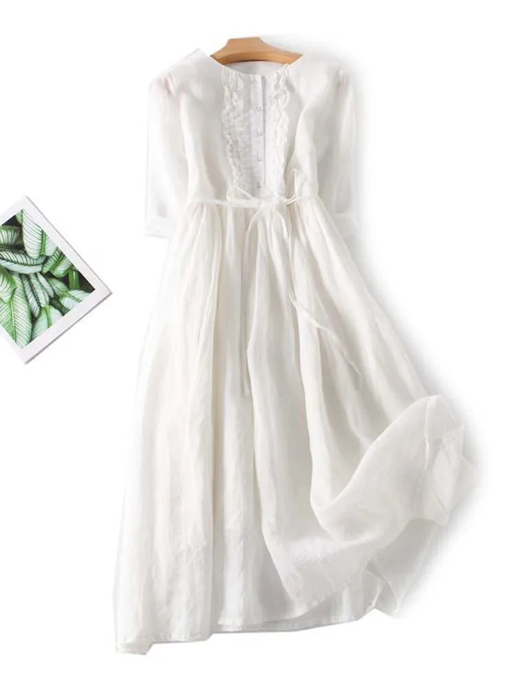 Cristy™ Elegant linen dress