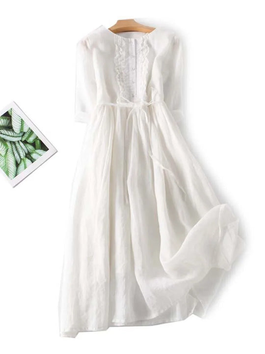 Cristy™ Elegant linen dress