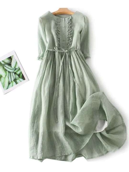 Cristy™ Elegant linen dress