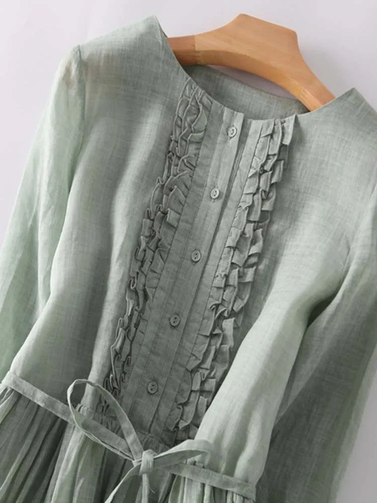Cristy™ Elegant linen dress