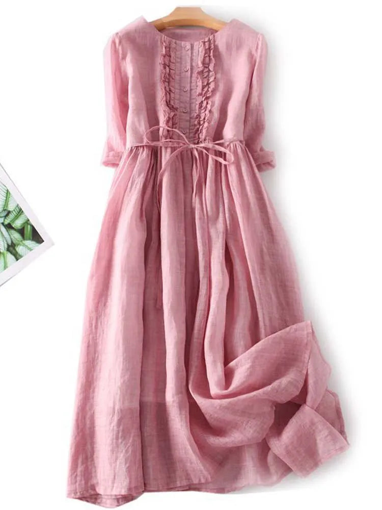 Cristy™ Elegant linen dress