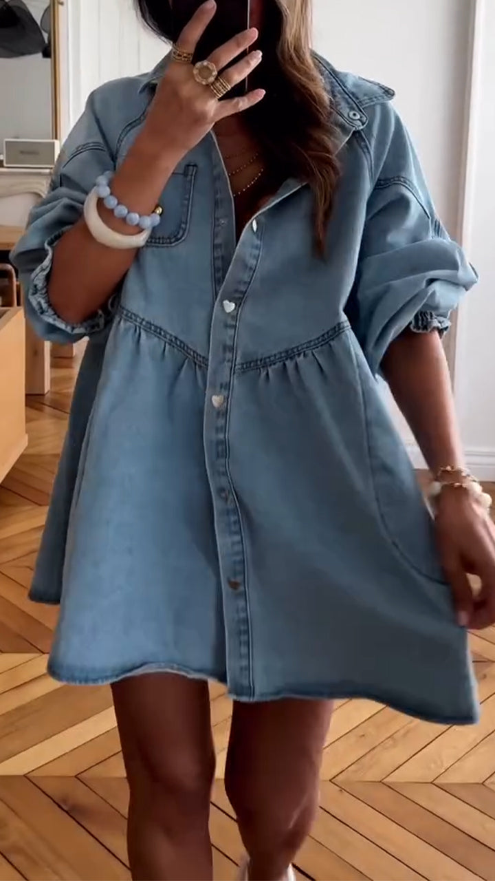Mia™ Chic Denim Patchwork Dress