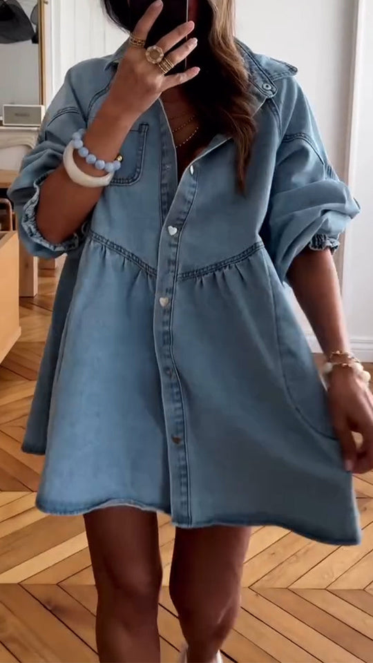 Mia™ Chic Denim Patchwork Dress