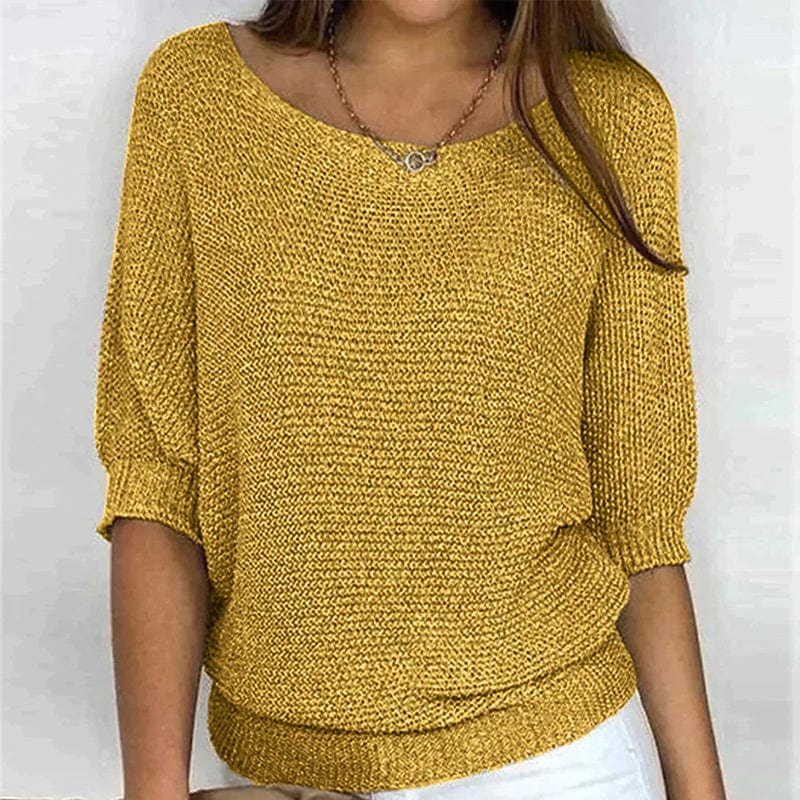 Milena™ Elegant Knit Sweater with half sleeves