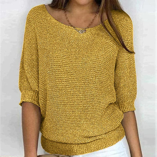 Milena™ Elegant Knit Sweater with half sleeves