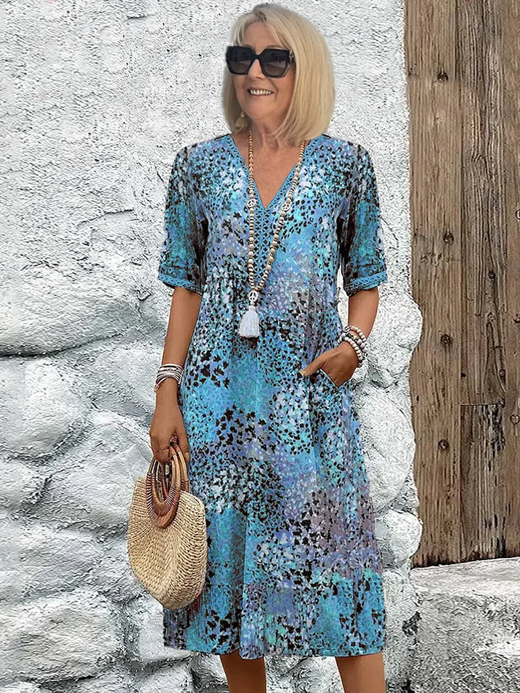 Vivid™ Cotton Linen Mid Dress