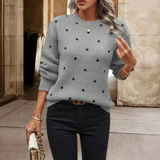 Gyn™ Casual Polka Dot Knit Sweater