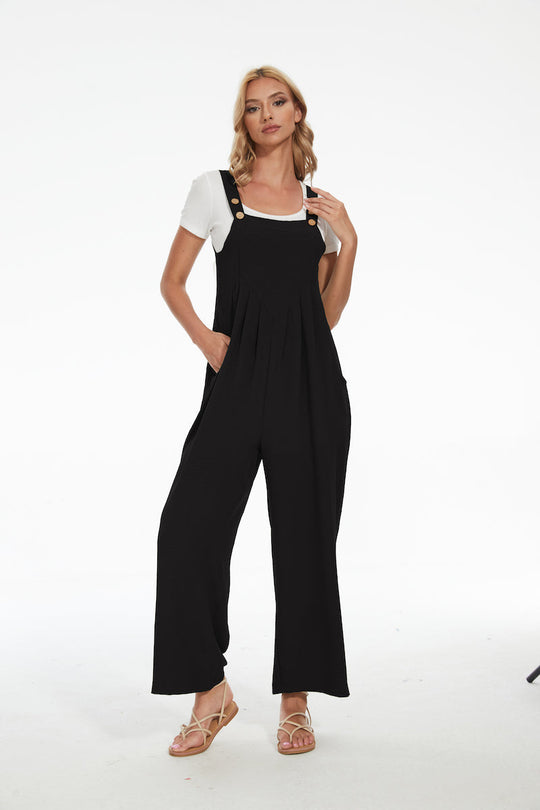 Plus Size Wide Leg Overalls Jumpsuit