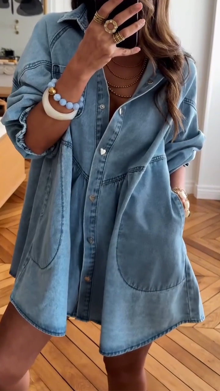 Mia™ Chic Denim Patchwork Dress