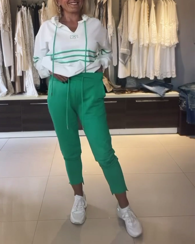 Mira™ Striped Pants and Matching Hoodie Set