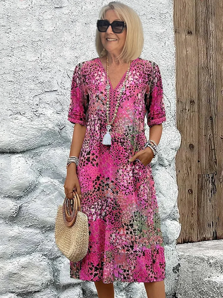 Vivid™ Cotton Linen Mid Dress