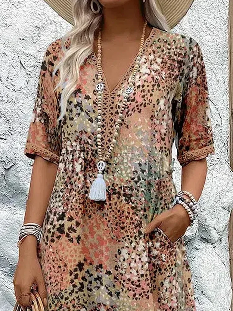 Vivid™ Cotton Linen Mid Dress