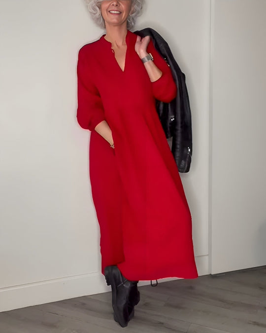 Cathlin™ V-Neck Maxi Dress