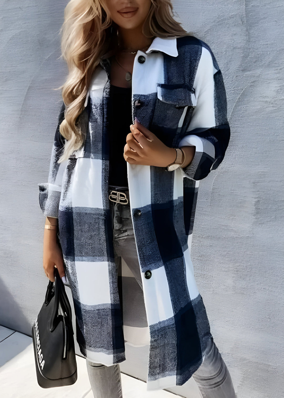 Long Sleeve Plaid Patterned Shirt