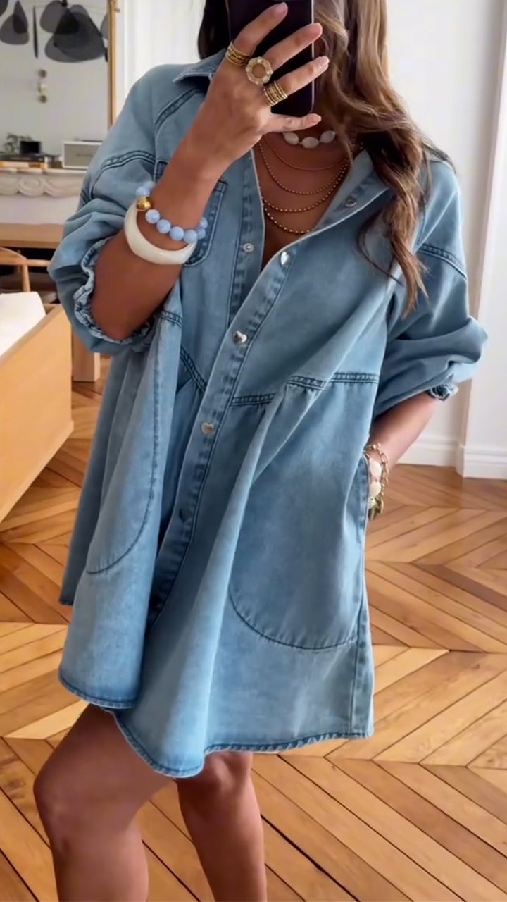 Mia™ Chic Denim Patchwork Dress