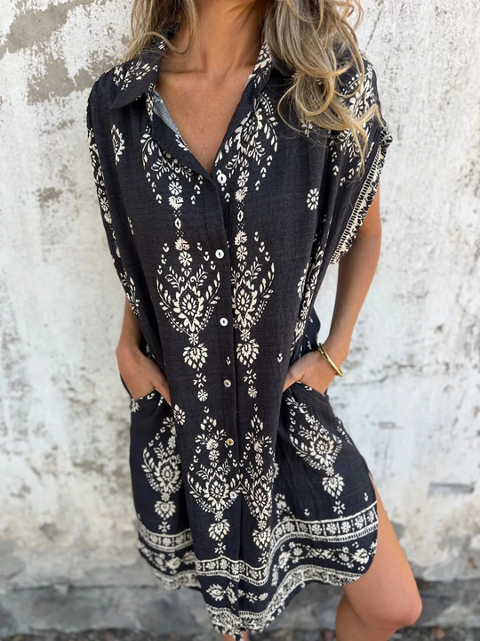 Noemi™ Relaxed Cotton and Linen Dress