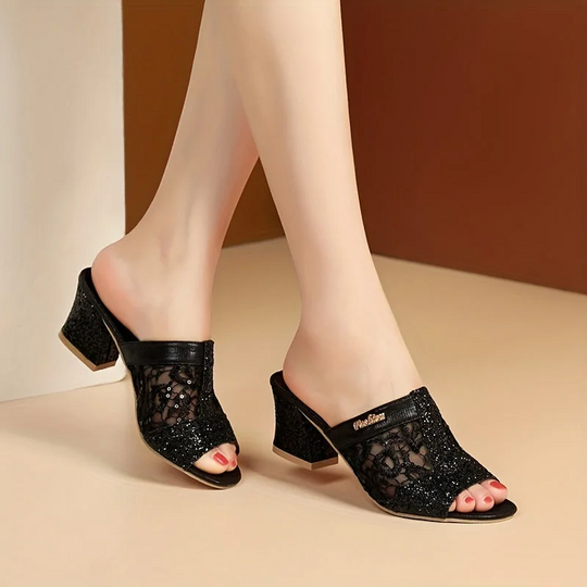 Quina™ Women's sandals decorated with glitter sequins