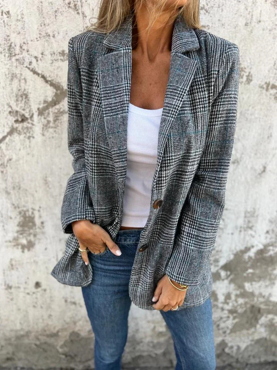 Gabriela™ Casual checked jacket with lapels
