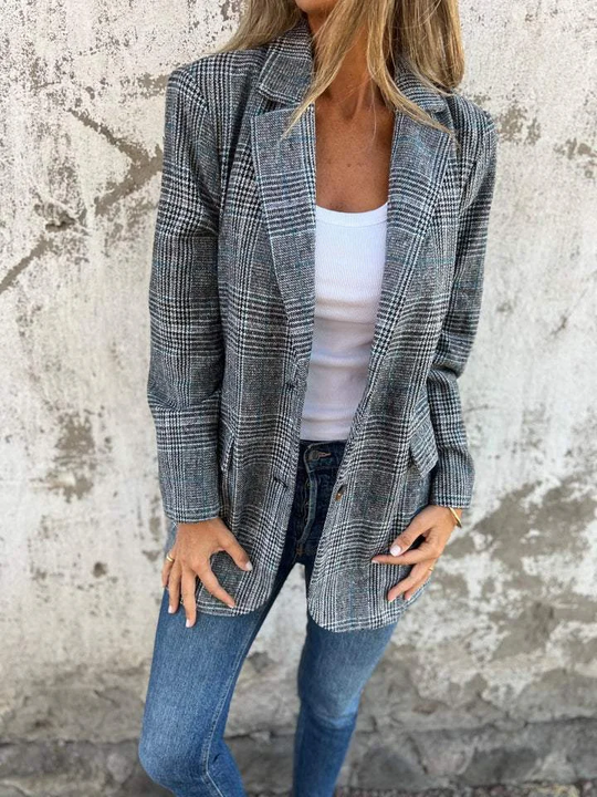 Gabriela™ Casual checked jacket with lapels