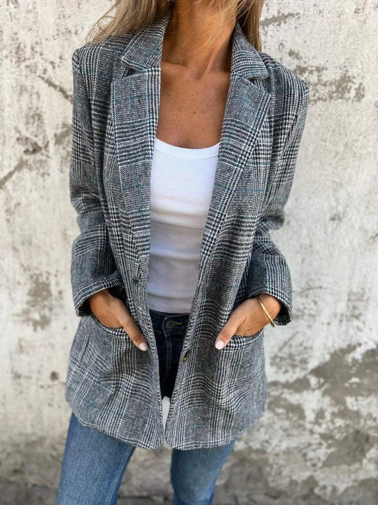 Gabriela™ Casual checked jacket with lapels