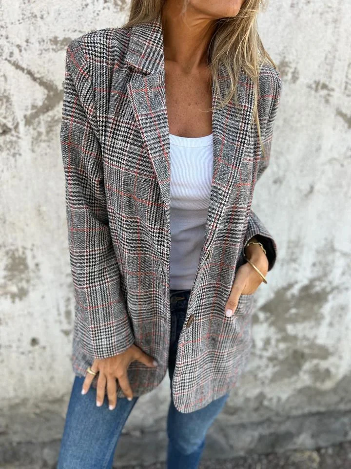Gabriela™ Casual checked jacket with lapels