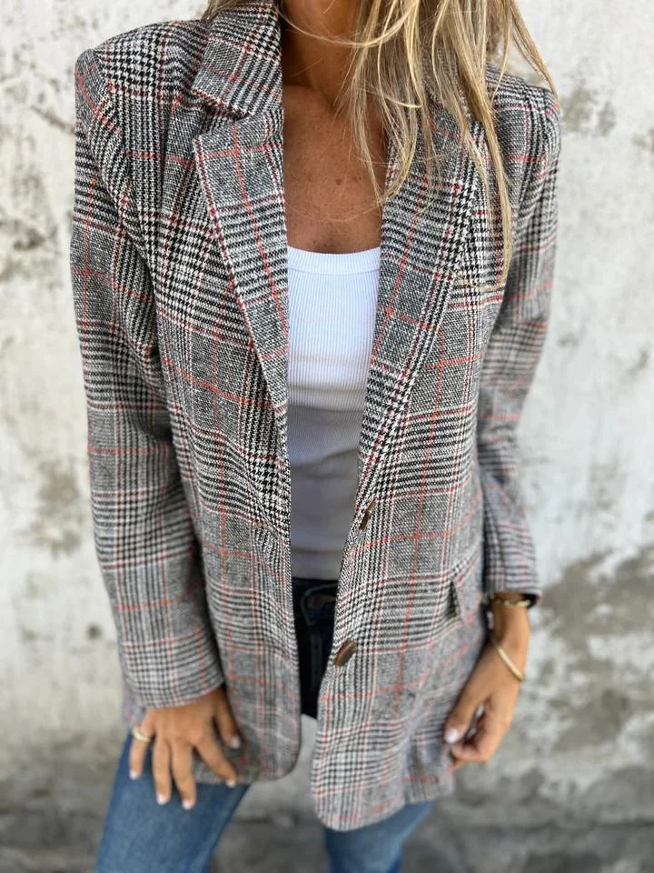 Gabriela™ Casual checked jacket with lapels