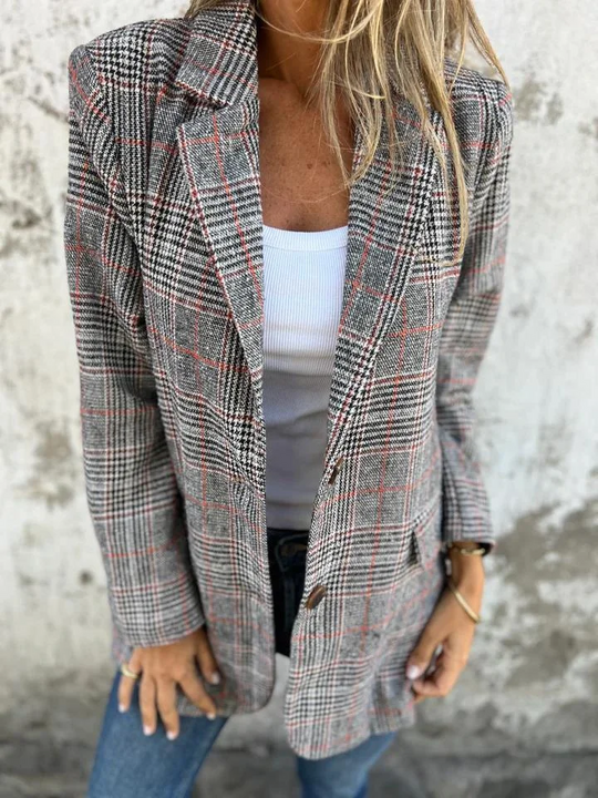 Gabriela™ Casual checked jacket with lapels