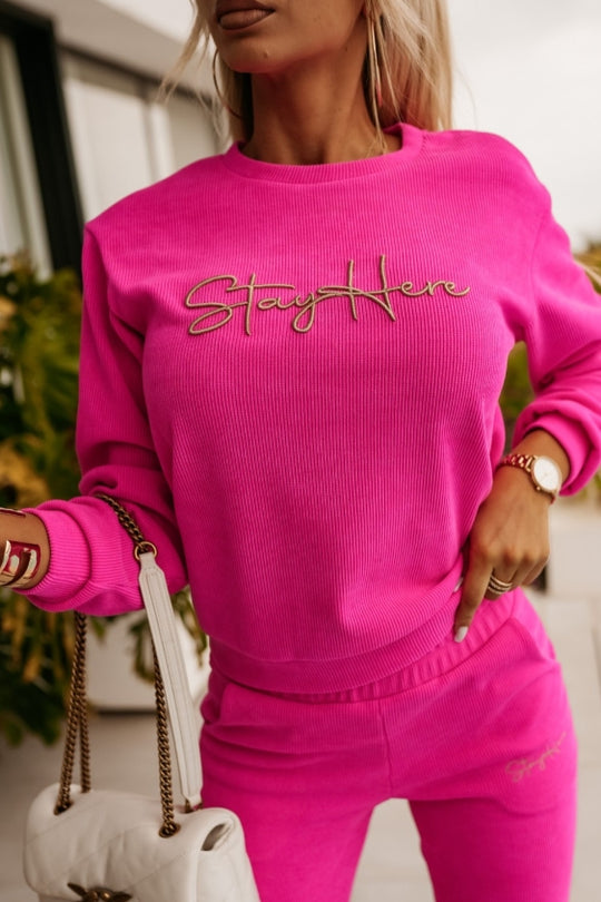 StayHere™ Women's Sweatshirt and Dark Pants Set