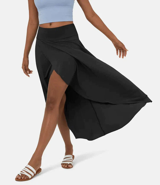 Amara™ Midi Skirt with High Waist and Low Ruffle