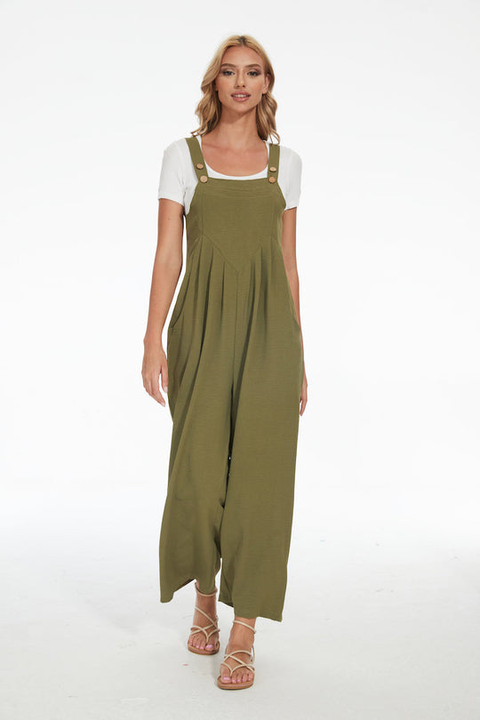Plus Size Wide Leg Overalls Jumpsuit