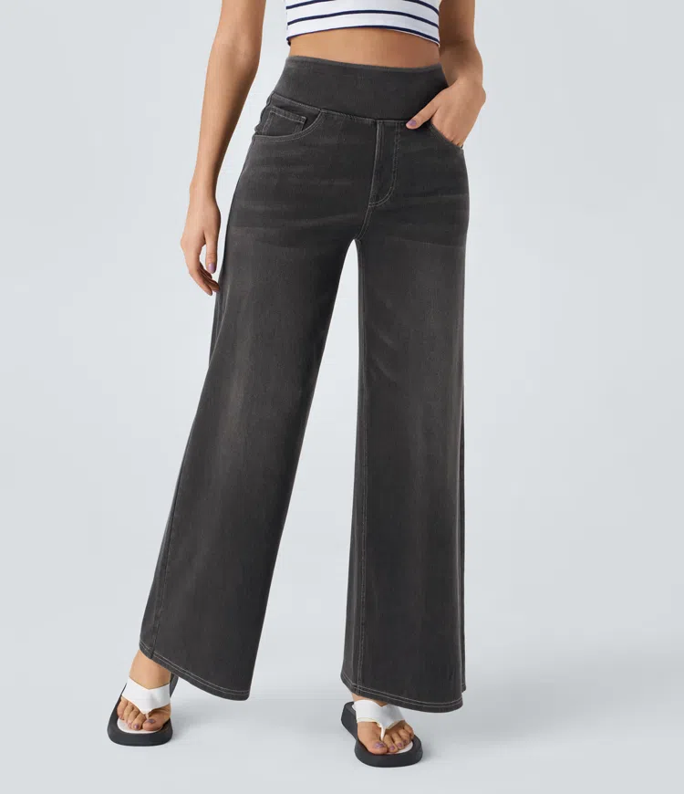 Ella™ High-Waist Stretch Wide-Leg Jeans