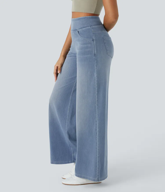 Ella™ High-Waist Stretch Wide-Leg Jeans