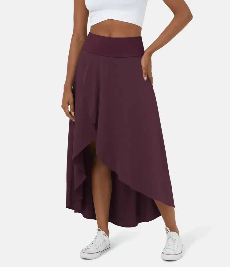 Amara™ Midi Skirt with High Waist and Low Ruffle