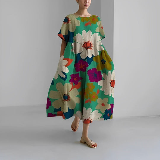 Amelia™ Cotton Bohemian Floral Dress
