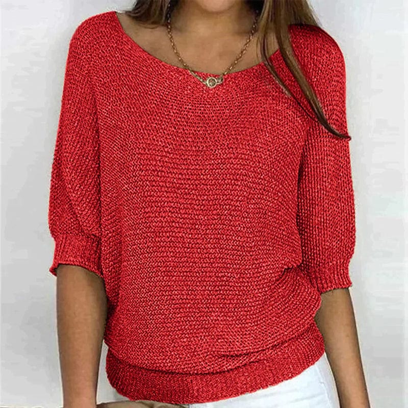 Milena™ Elegant Knit Sweater with half sleeves
