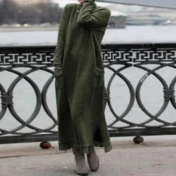 Doris™ Wool & Cotton Maxi Dress
