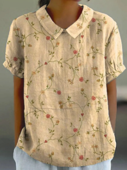 Rosa™ Floral Short Sleeve Cotton Blouse