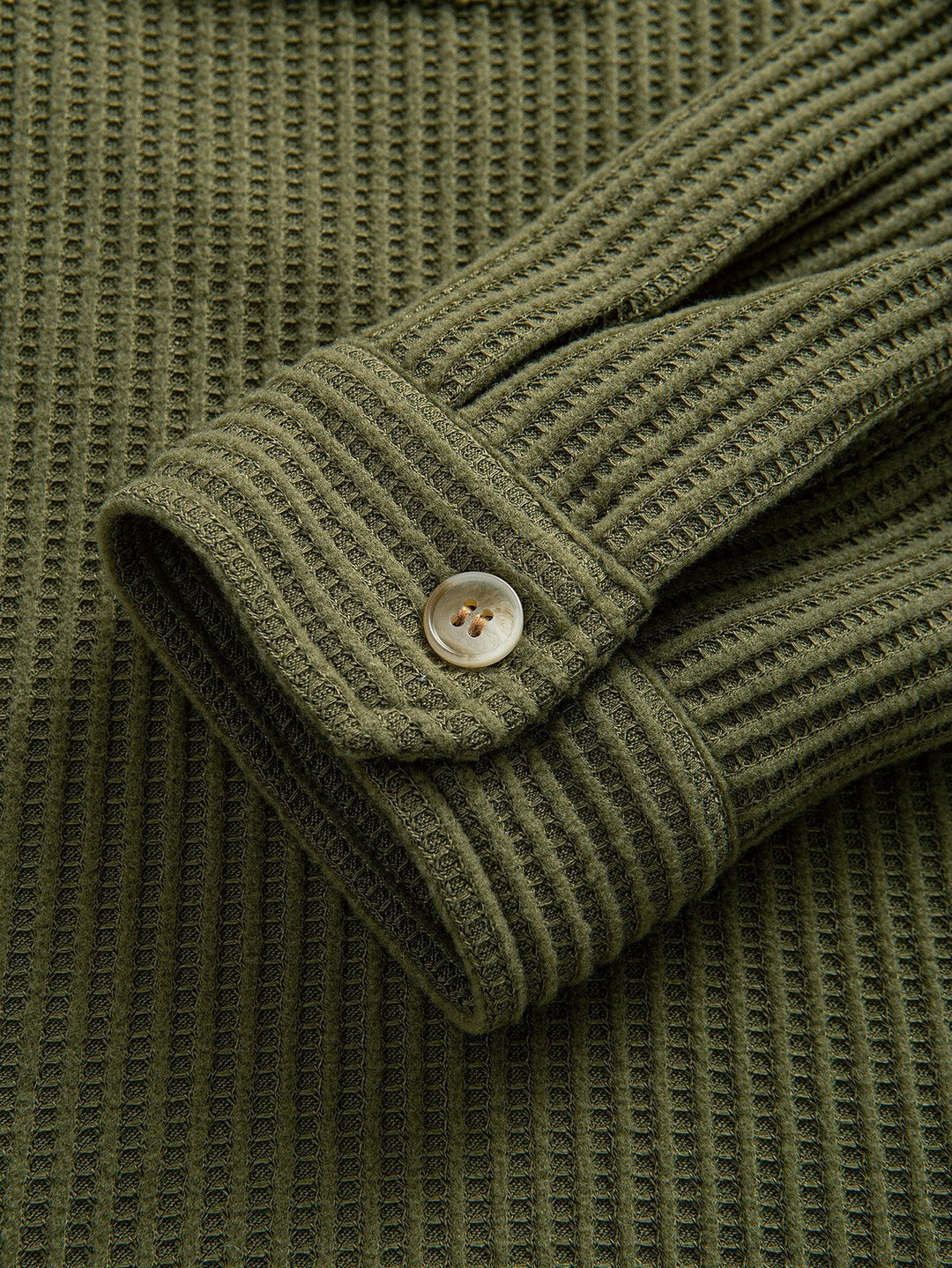 Shirt with double pocket waffle -button -up