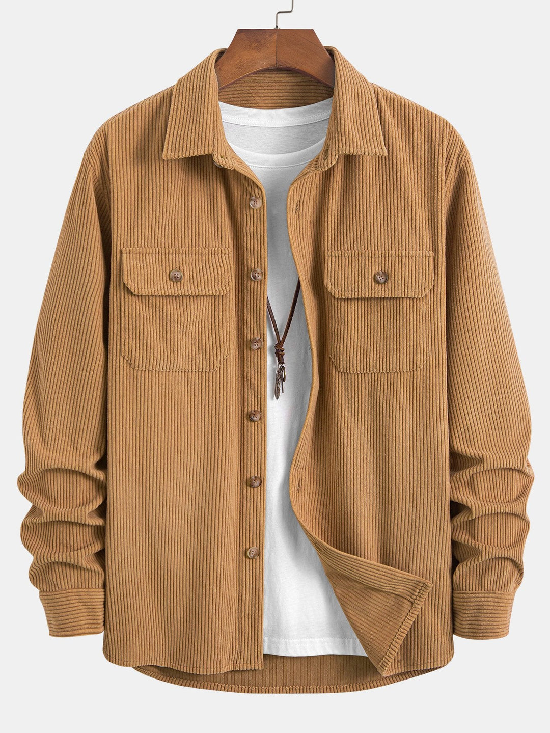 Corduroy shirt with double pocket