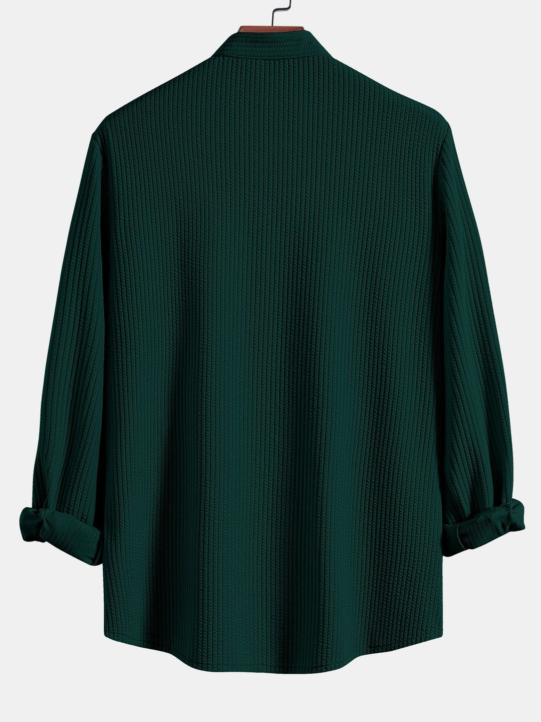 Long sleeve Muscle Fit ribbed Slight brownd collar shirt