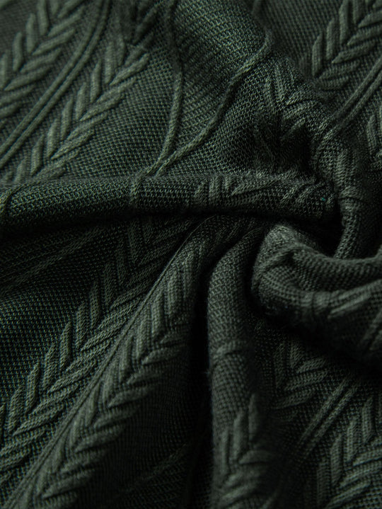 Knitted geometric rhombus Jacquard Cuban shirt