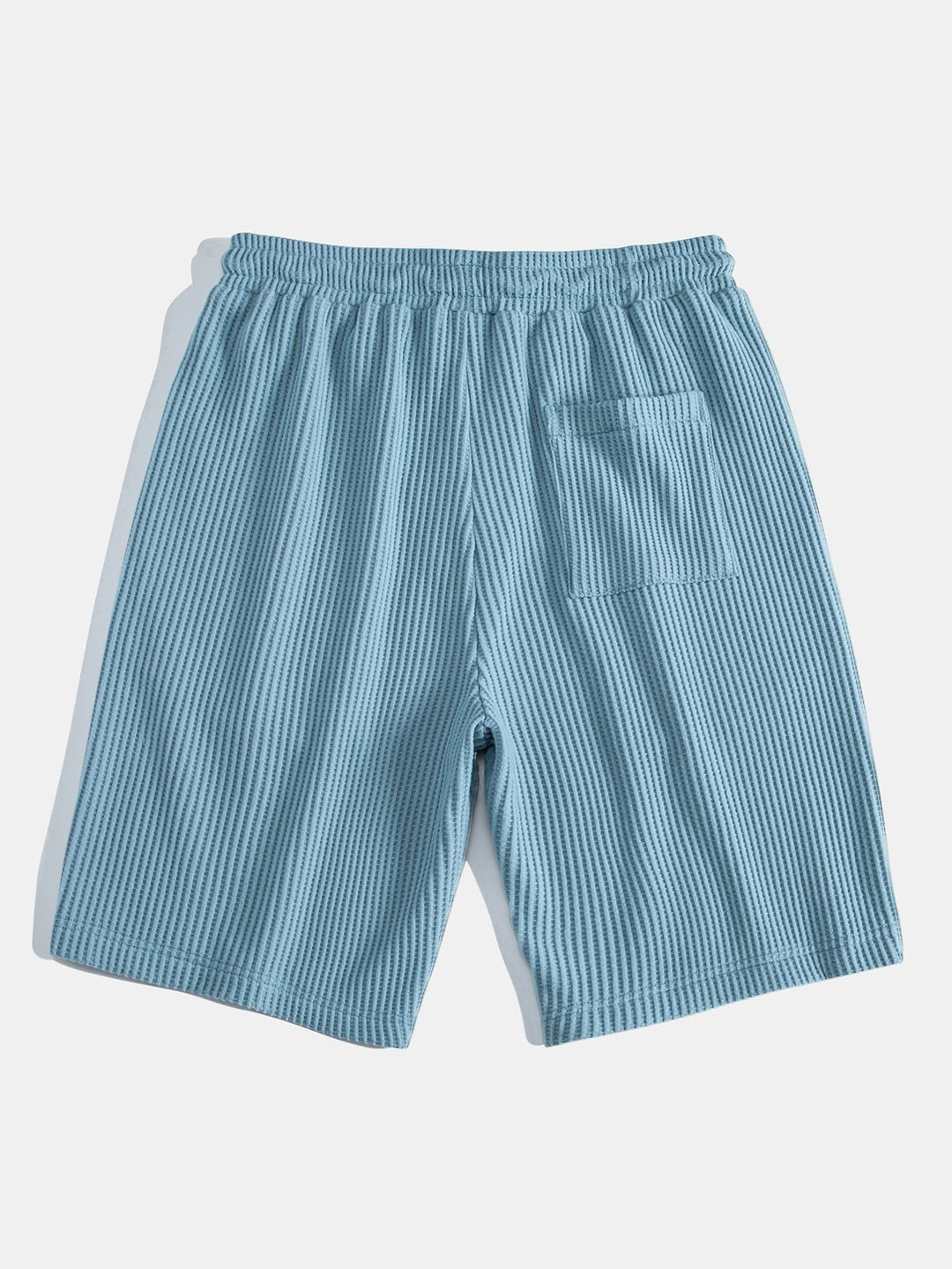 Knitted waffle hemT-Shirt& Drawstring Waffle Shorts