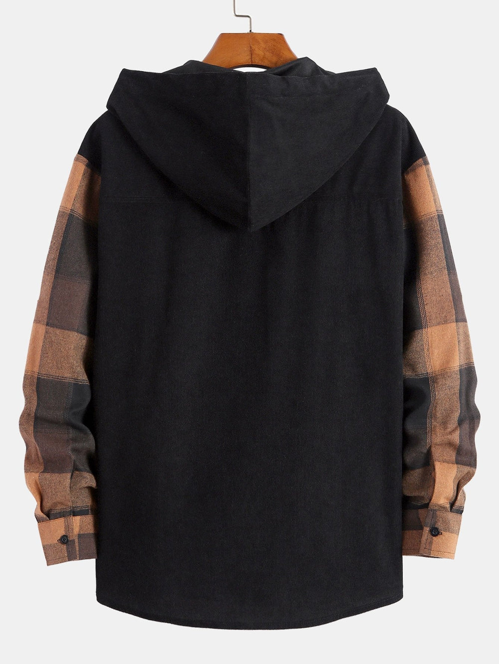 Laurent™ - Plaid corduroy hooded shirt