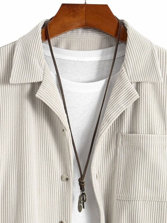 Laurent™ - Corduroy Cuban collar shirt
