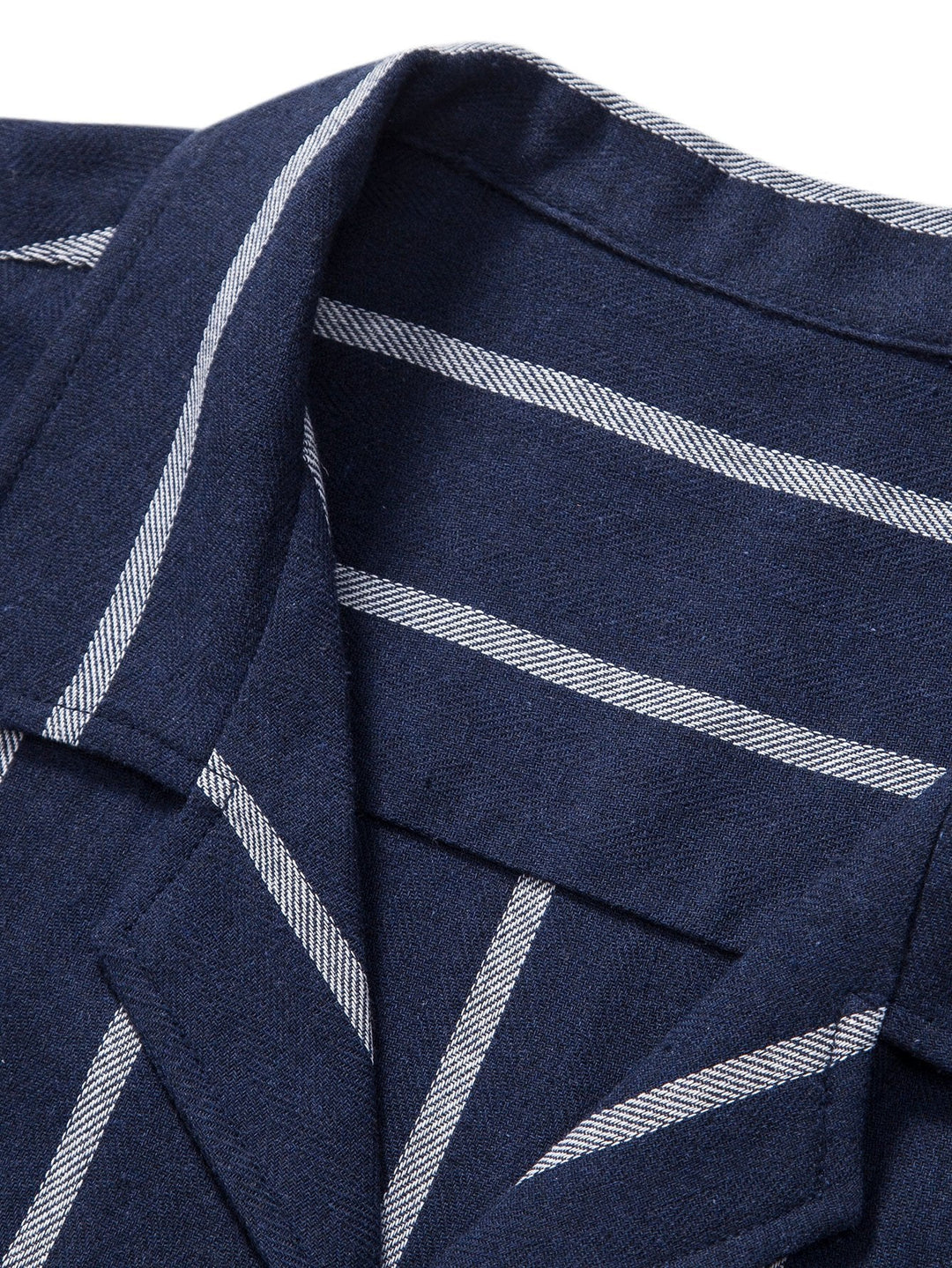 Cotton blend striped Cuban shirt