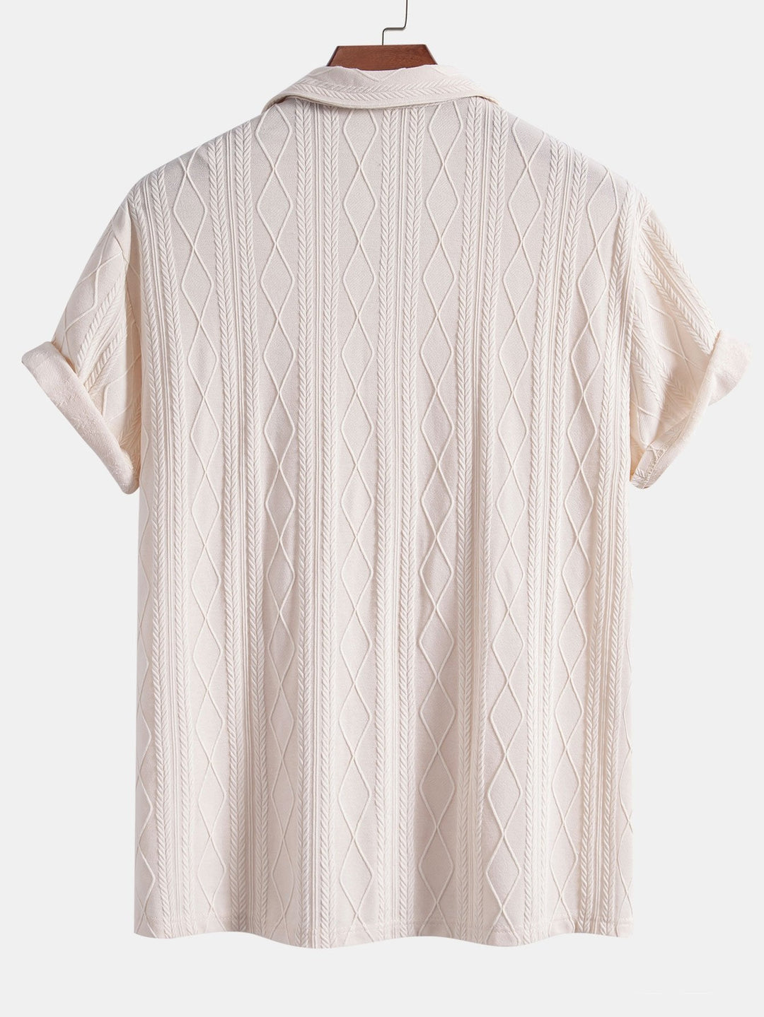 Knitted geometric rhombus Jacquard Cuban shirt