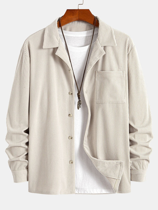 Laurent™ - Corduroy Cuban collar shirt