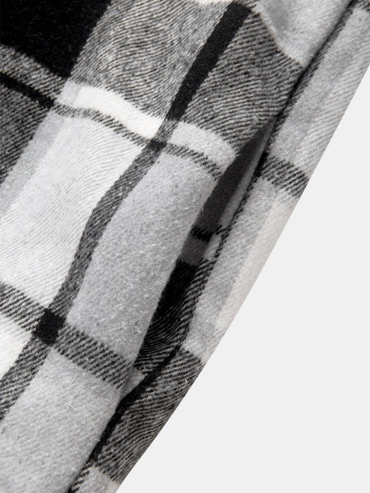Laurent™ - Teddy-lined flannel hooded shirt