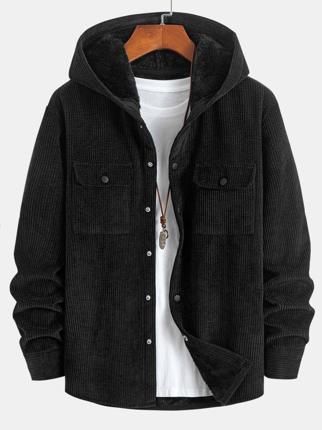 Laurent™ - Fleece-lined flannel hooded shirt